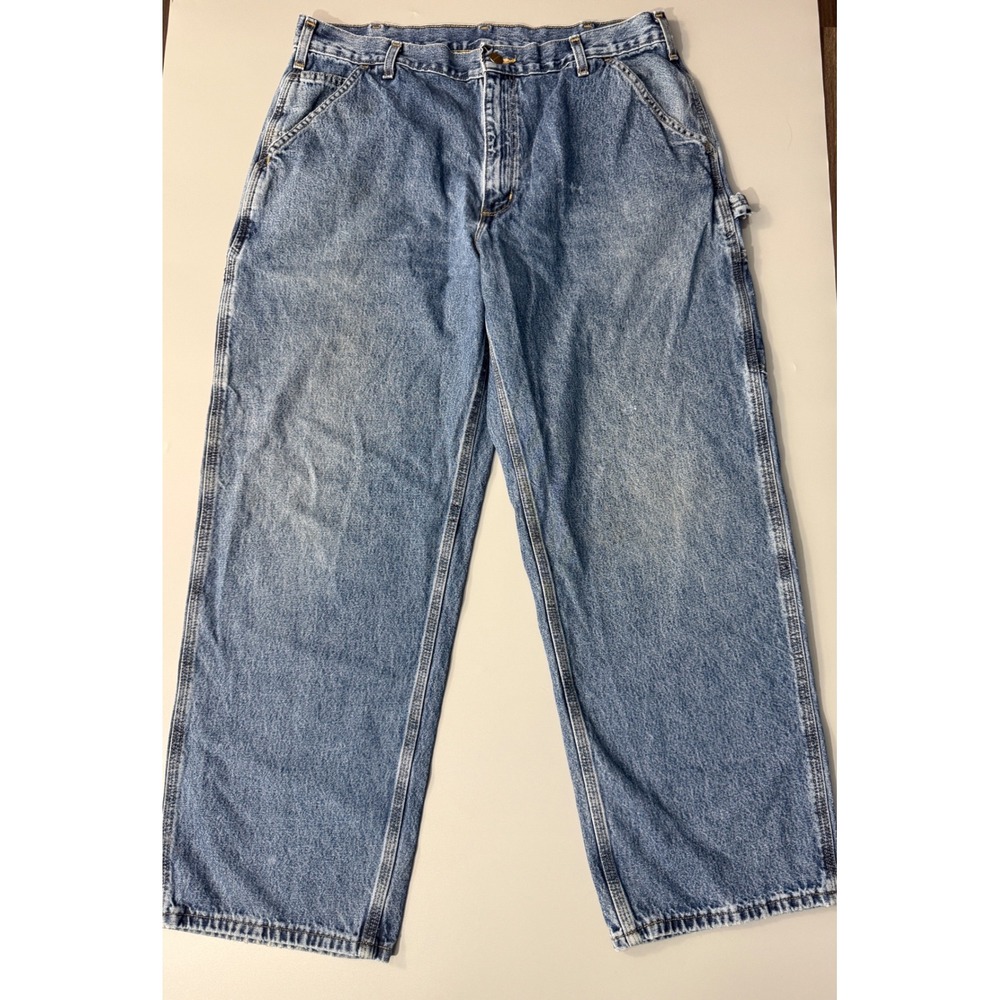 Carhartt B13 Dungaree Fit Carpenter Jeans 36x30 Baggy Workwear Blue Denim USA